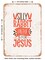 DECORATIVE METAL SIGN - Silly Rabbit Easter is For Jesus - Vintage Rusty Look